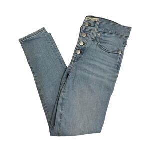 Madewell Women's Blue Button Fly High Rise Skinny Denim‎ Jeans Size 26 K7511